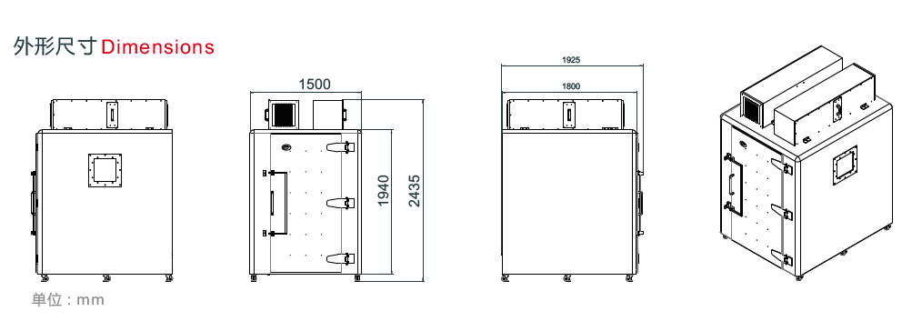 Dimensions of sound insulation room